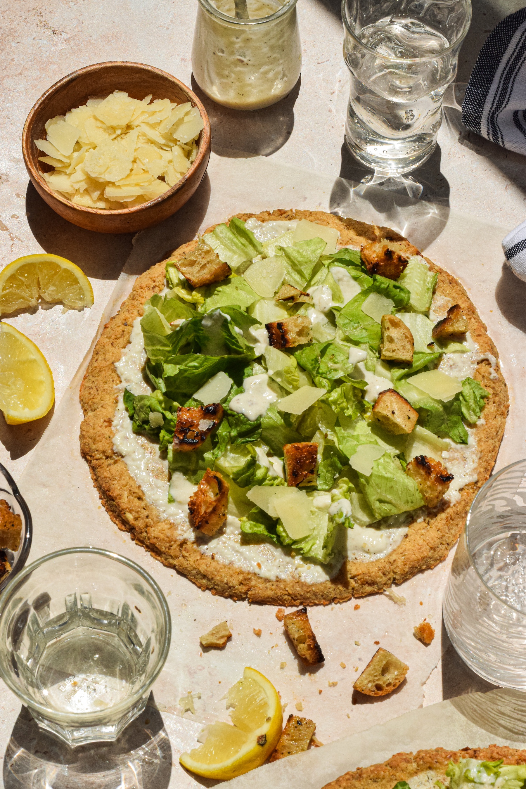 Chicken Caesar Salad Pizza (VIRAL high protein TikTok recipe)